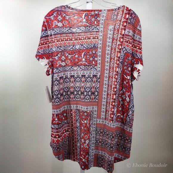 Style & Co Patchwork-Print T-Shirt - Picture 4 of 7